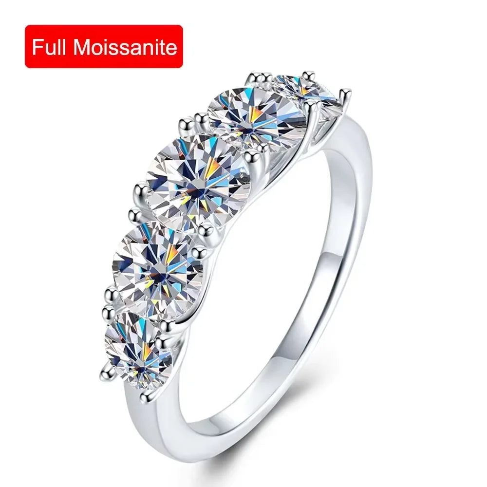 Serenity 3.6ct D Moissanite Rings For Women Men Gift S925 Sterling Silver Jewelry Sparkling Lab Diamond Wedding Rings Plated 18K
