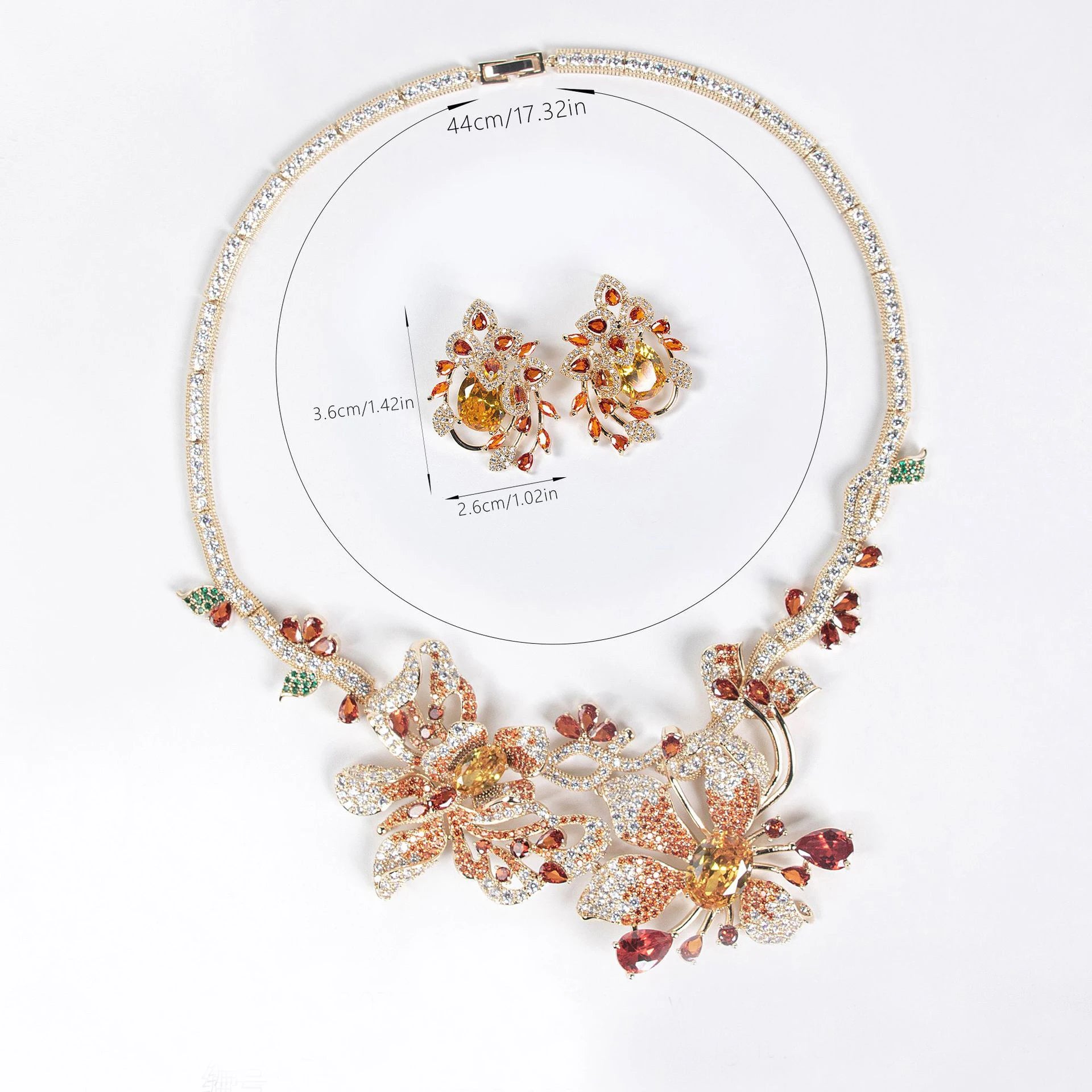New European and American Style Gorgeous Women's Dress Decoration Accessories Set Necklace Earrings Nigeria Wedding Gift M-913