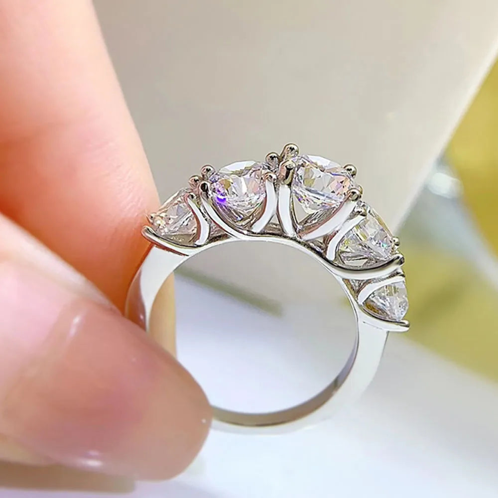 Serenity 3.6ct D Moissanite Rings For Women Men Gift S925 Sterling Silver Jewelry Sparkling Lab Diamond Wedding Rings Plated 18K
