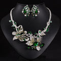 New European and American Style Gorgeous Women's Dress Decoration Accessories Set Necklace Earrings Nigeria Wedding Gift M-913
