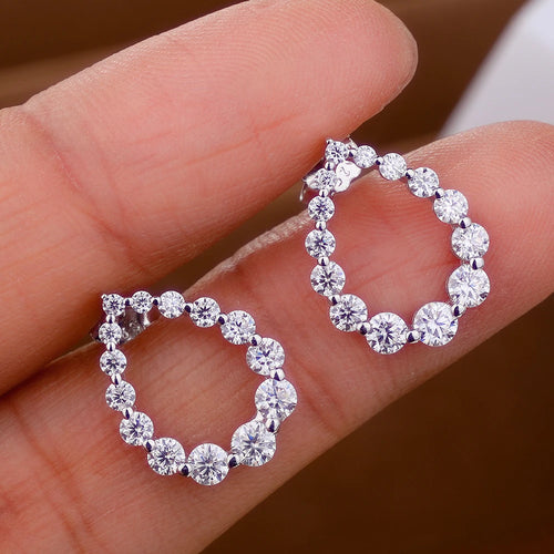 Waterdrop Full Moissanite Diamond Stud Earrings for Women S925 Silver Plated 18k Gold Hollow Teardrop Eear Studs Fine Jewelry