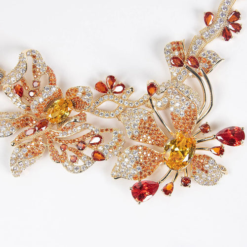 New European and American Style Gorgeous Women's Dress Decoration Accessories Set Necklace Earrings Nigeria Wedding Gift M-913