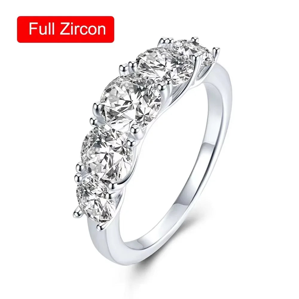Serenity 3.6ct D Moissanite Rings For Women Men Gift S925 Sterling Silver Jewelry Sparkling Lab Diamond Wedding Rings Plated 18K
