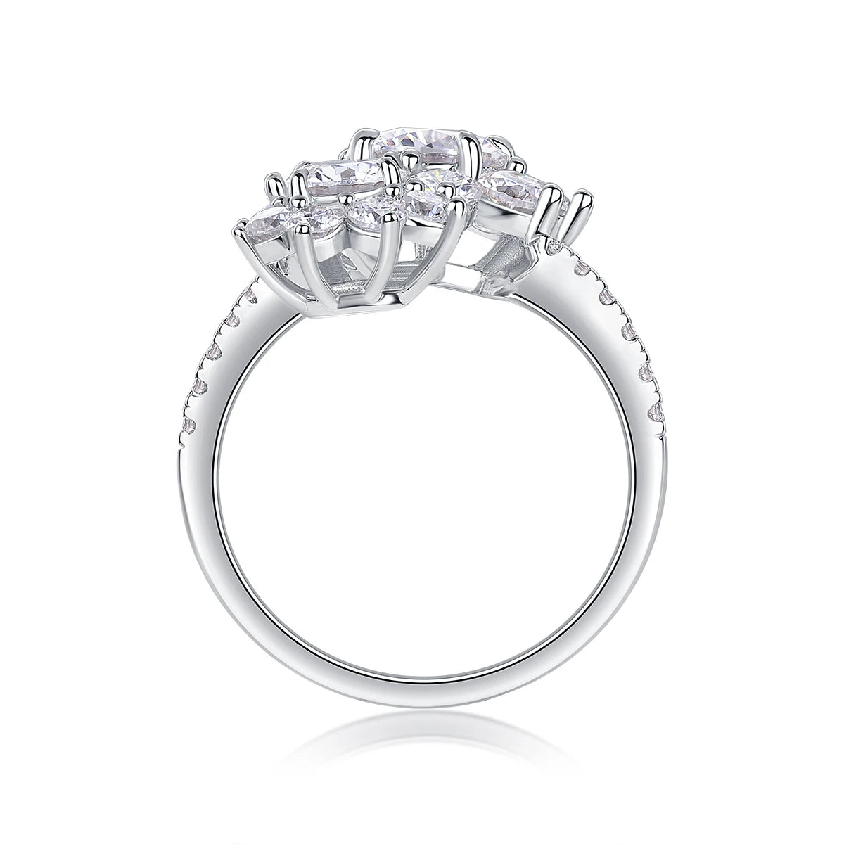 JIUZUAN Moissanite Ring, S925 Silver & 18K Gold Plating, Elegant Sparkling Design, Perfect Christmas Gift, Luxury Jewelry