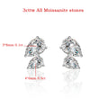 FEOBUR 3cttw Pear Cut Moissanite Stud Earrings for Women 925 Sterling Silver Certified Waterdrop 2-stone Ear Stud Jewelry GRA