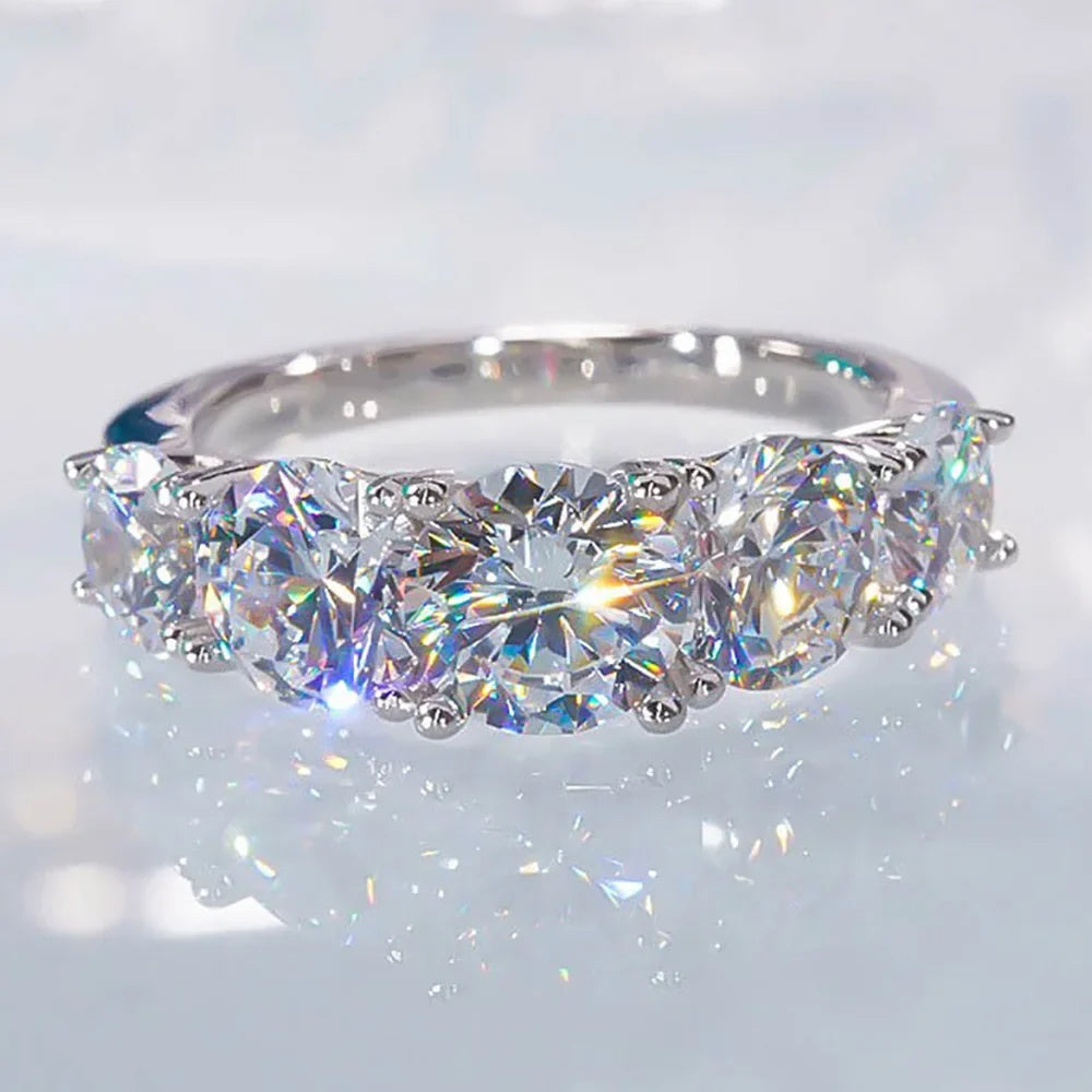 Serenity 3.6ct D Moissanite Rings For Women Men Gift S925 Sterling Silver Jewelry Sparkling Lab Diamond Wedding Rings Plated 18K